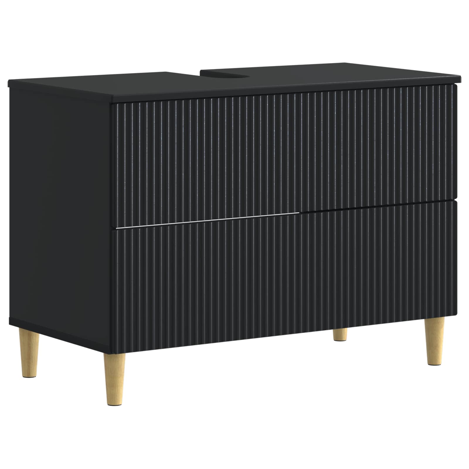 Badrumsskåp med handfat ARNHEM Svart 82 x 41 x 59 cm