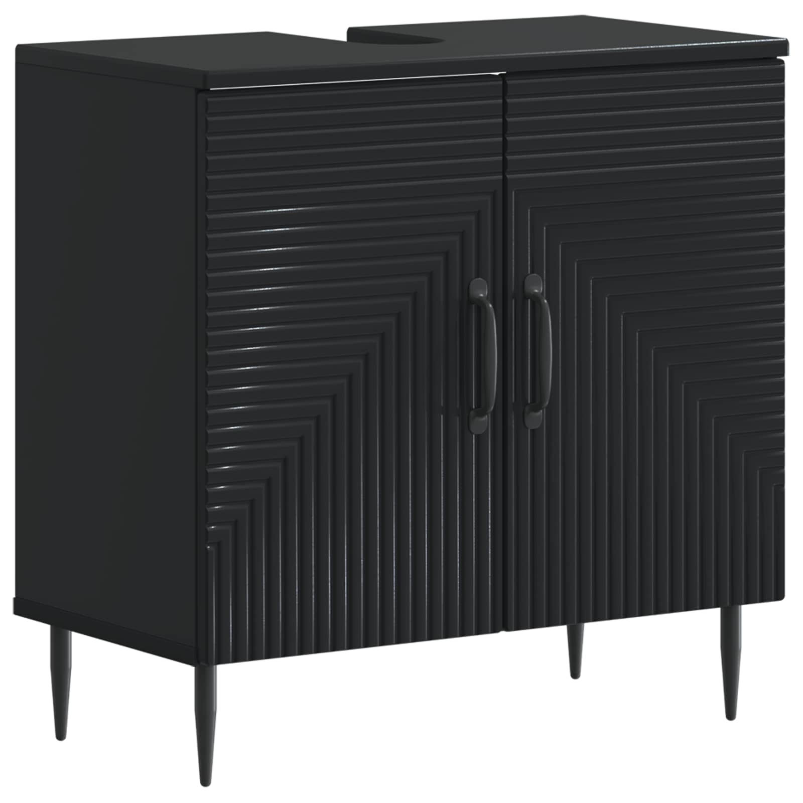 Badrumsskåp med handfat HAARLEM Svart 59,5 x 31,5 x 59 cm