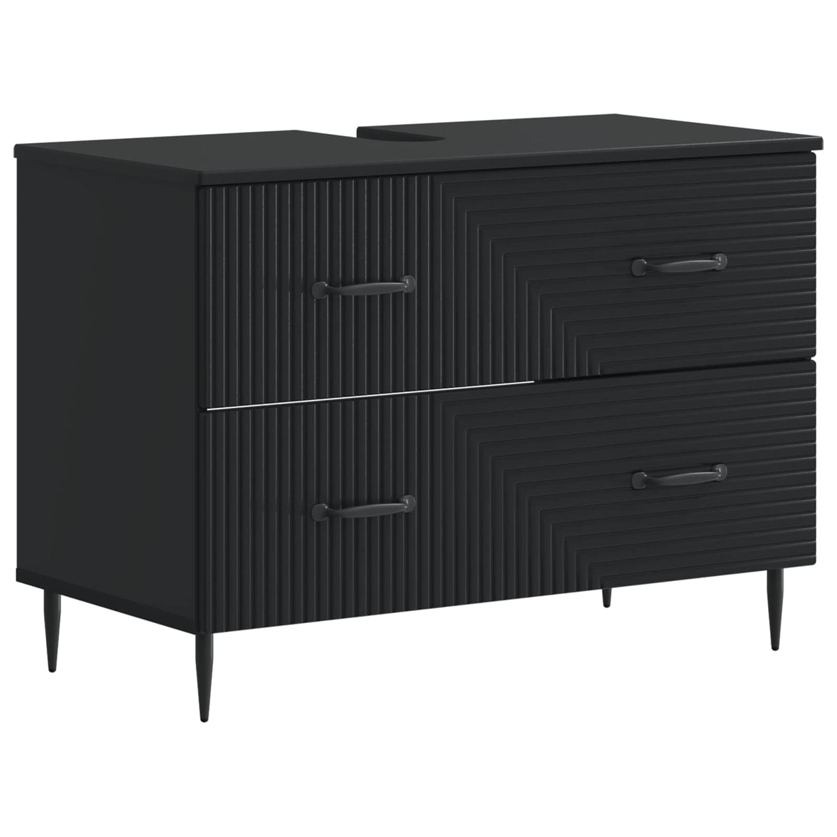 Badrumsskåp med handfat HAARLEM Svart 82 x 41 x 58,5 cm