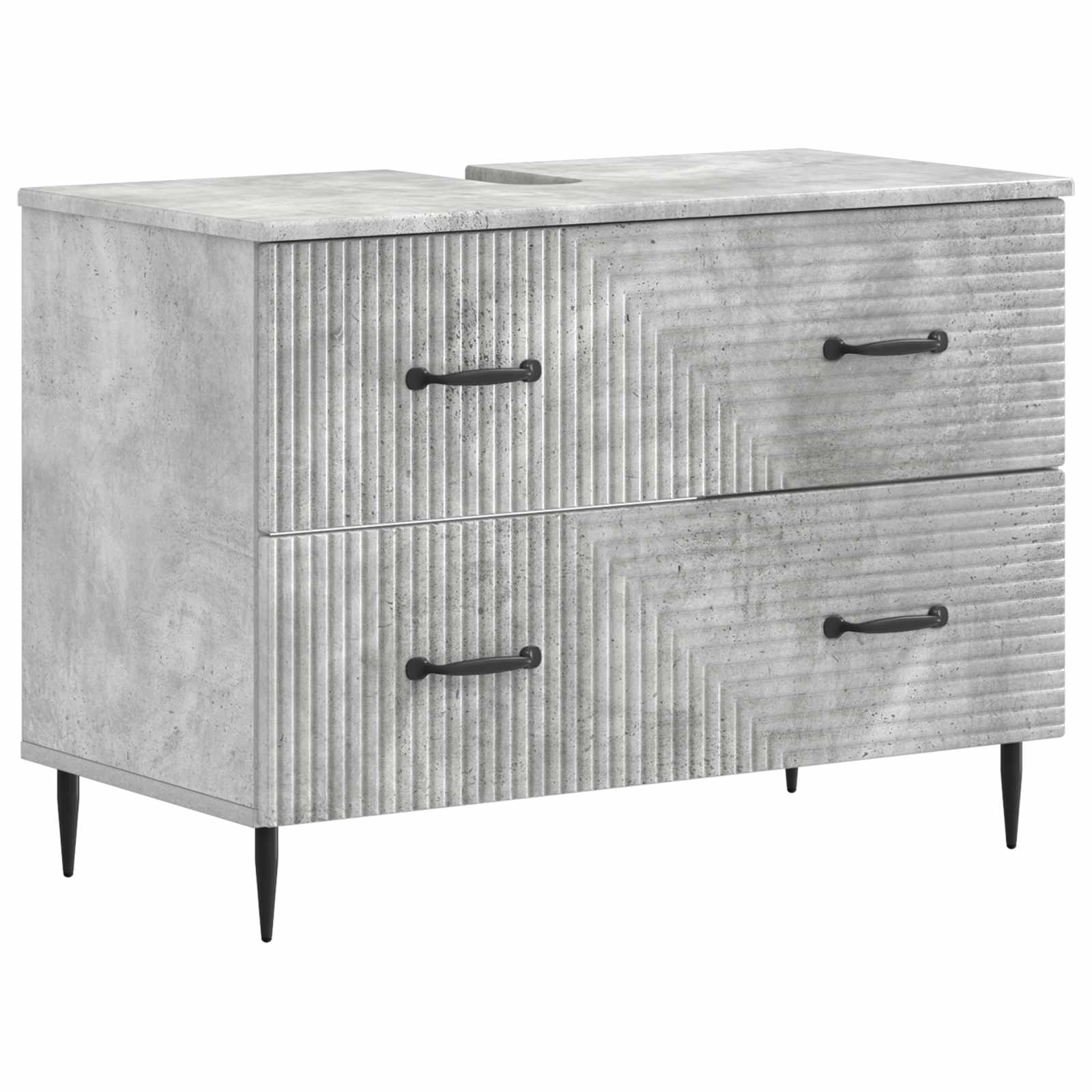 Badrumsskåp med handfat HAARLEM Betonggrå 82 x 41 x 58,5 cm