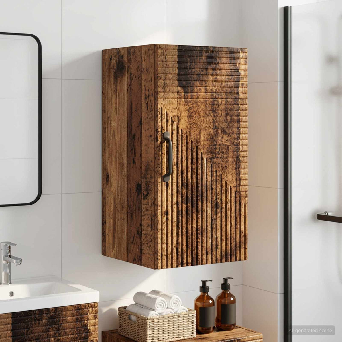Badrumsväggskåp HAARLEM Gammalt trä 30 x 31 x 59 cm