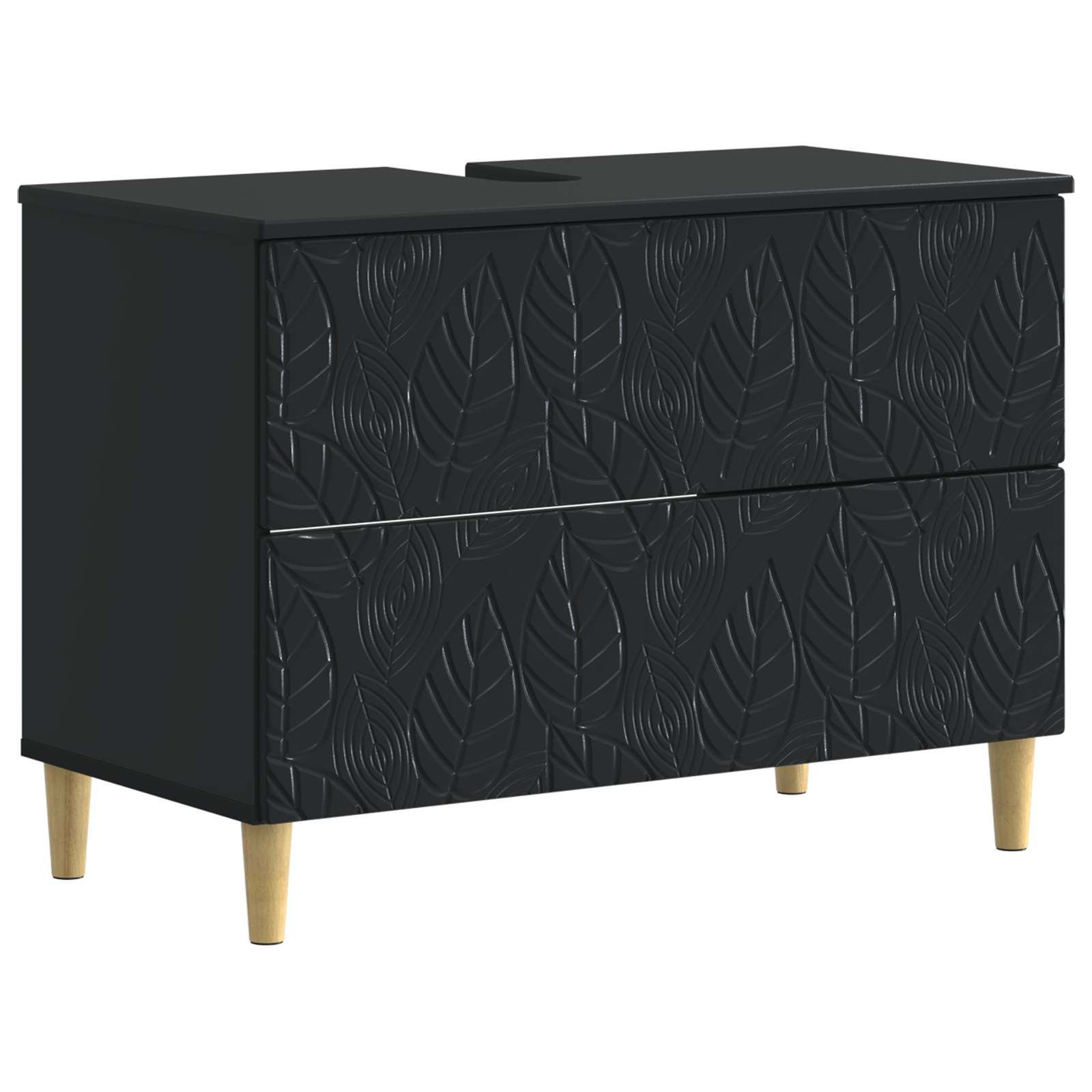 Badrumsskåp med handfat DELFT Svart 82 x 41 x 59 cm