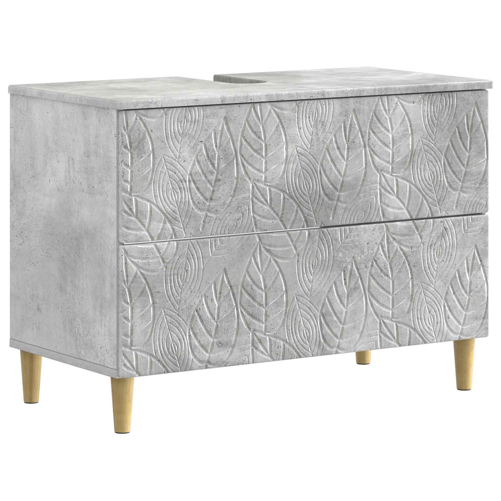 Badrumsskåp med handfat DELFT Betonggrå 82 x 41 x 59 cm
