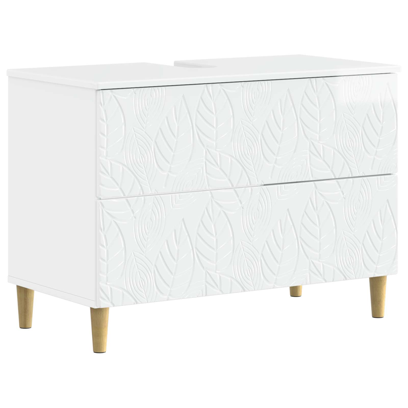 Badrumsskåp med handfat DELFT Vit högglans 82 x 41 x 59 cm