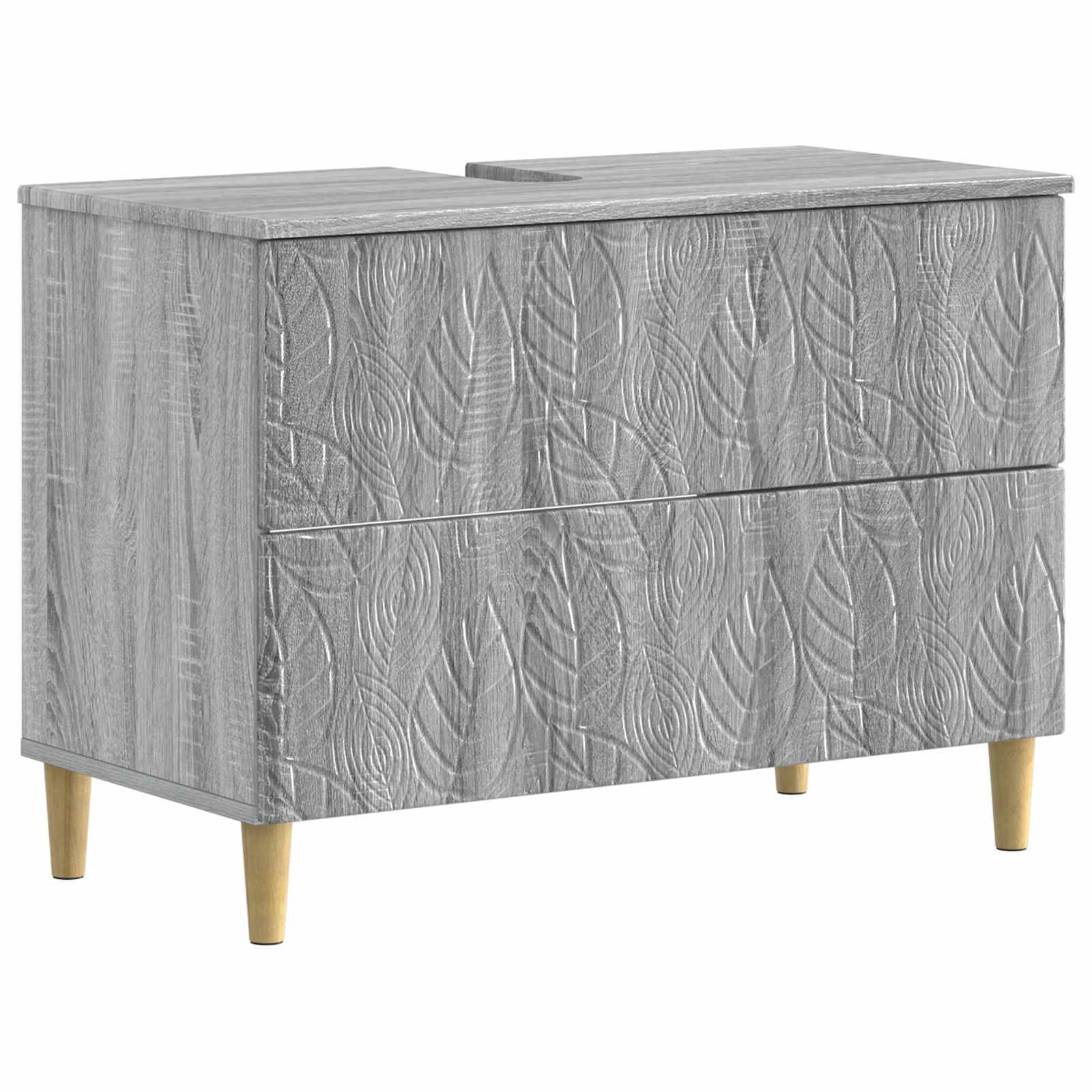 Badrumsskåp med handfat DELFT Grå Sonoma 82 x 41 x 59 cm