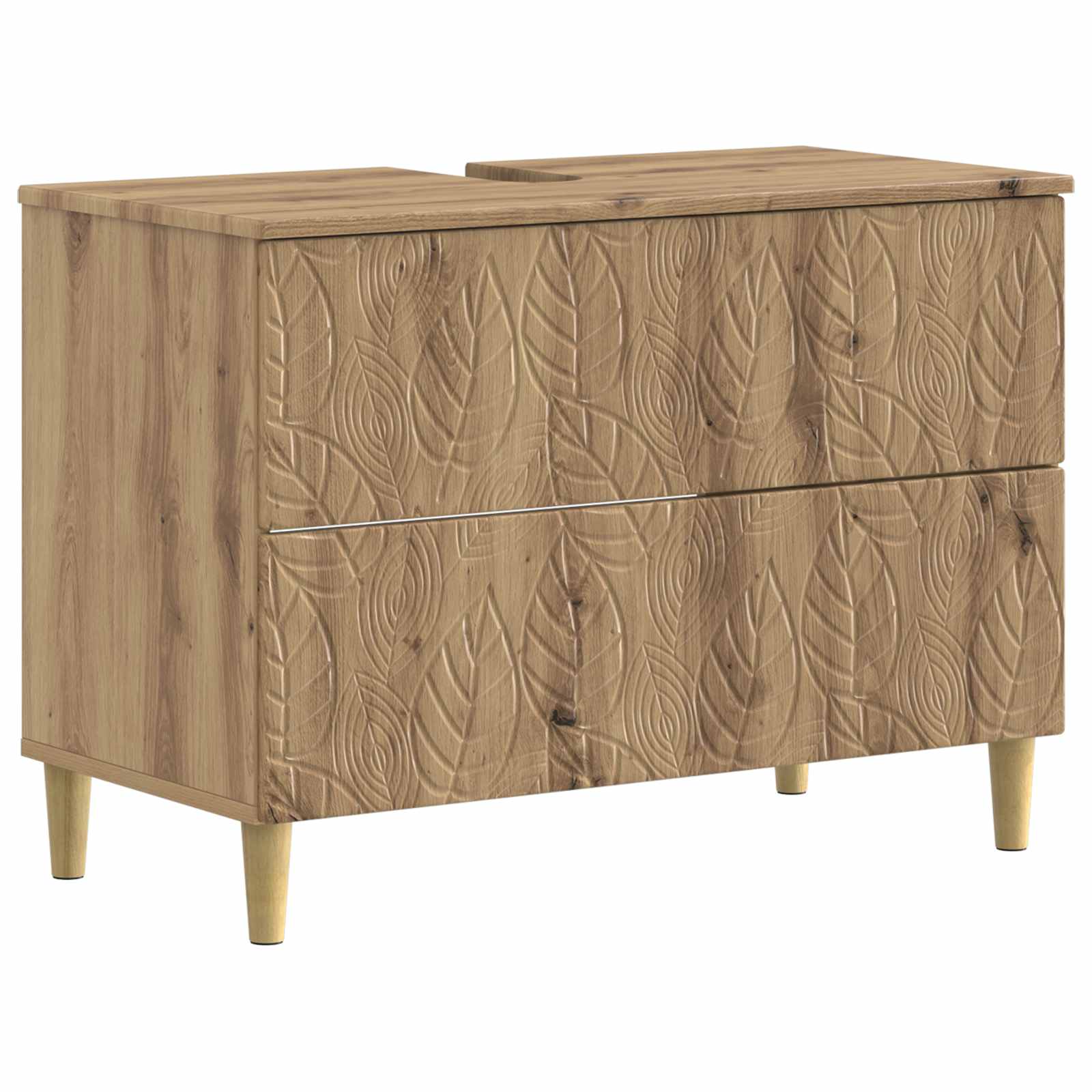 Badrumsskåp med handfat DELFT Artisan-ek 82 x 41 x 59 cm