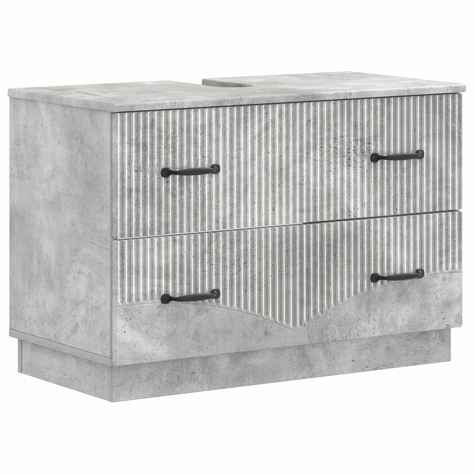 Badrumsskåp med handfat HOORN Betonggrå 82 x 41 x 56 cm
