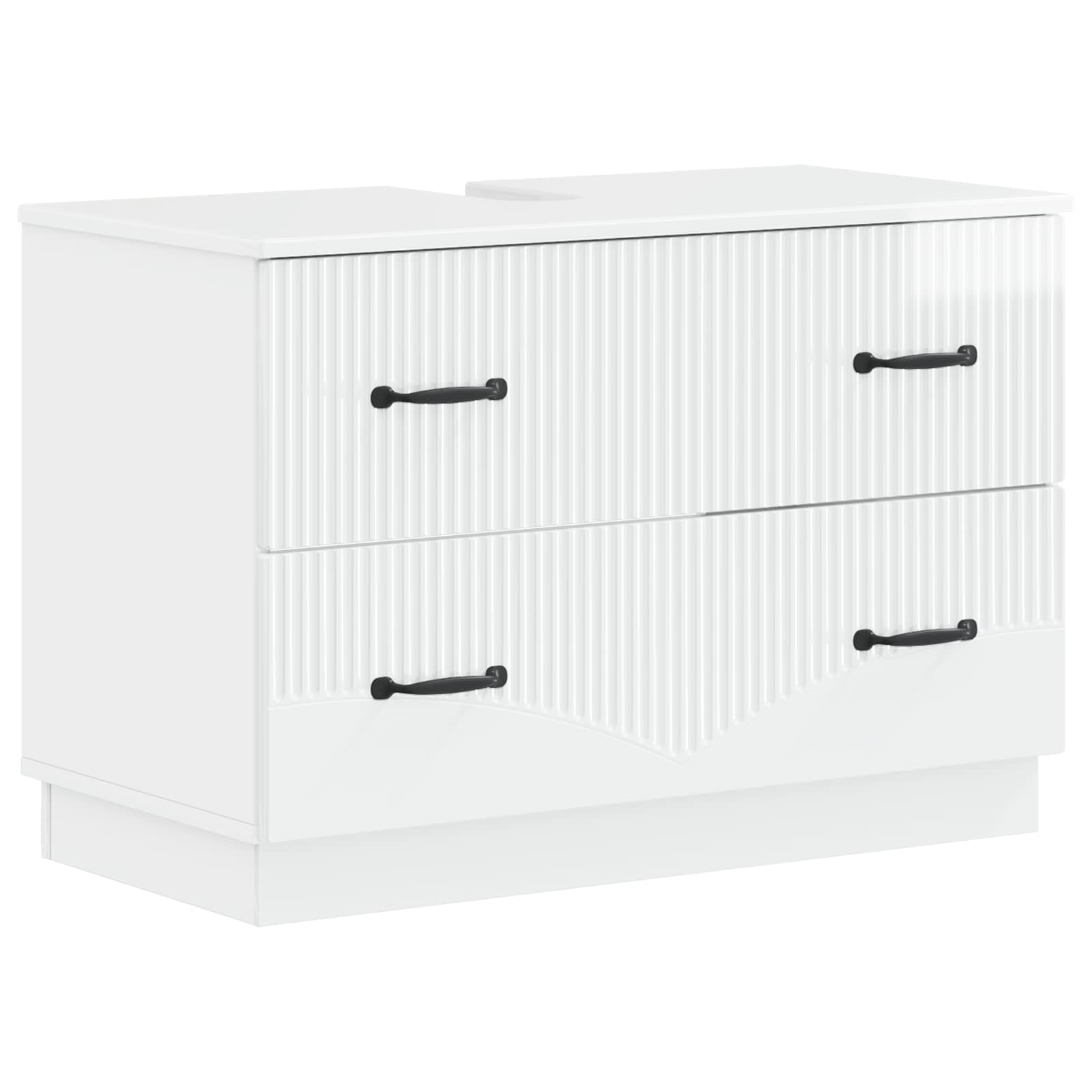 Badrumsskåp med handfat HOORN Vit högglans 82 x 41 x 56 cm