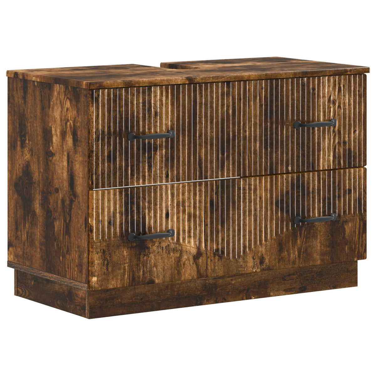 Badrumsskåp med handfat HOORN Rökt ek 82 x 41 x 56 cm