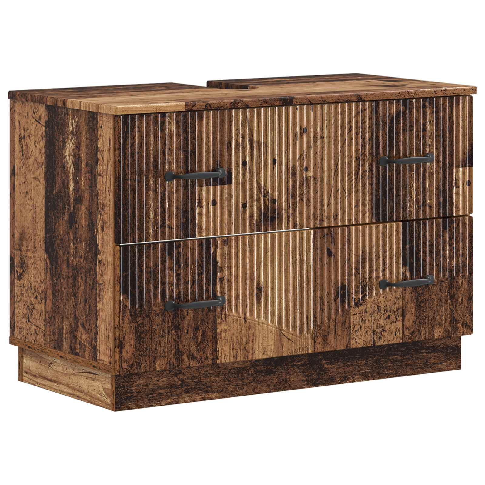 Badrumsskåp med handfat HOORN Gammalt trä 82 x 41 x 56 cm