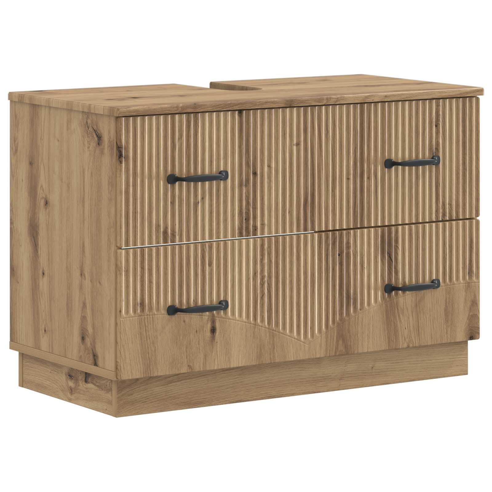 Badrumsskåp med handfat HOORN Artisan-ek 82 x 41 x 56 cm
