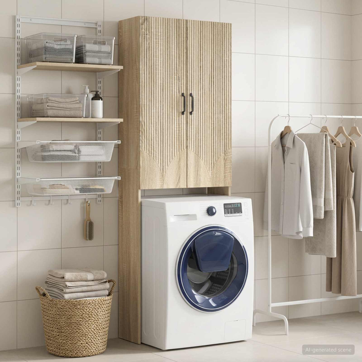 Toalett skåp HOORN Sonoma-ek 66 x 25,5 x 190 cm Konstruerat trä