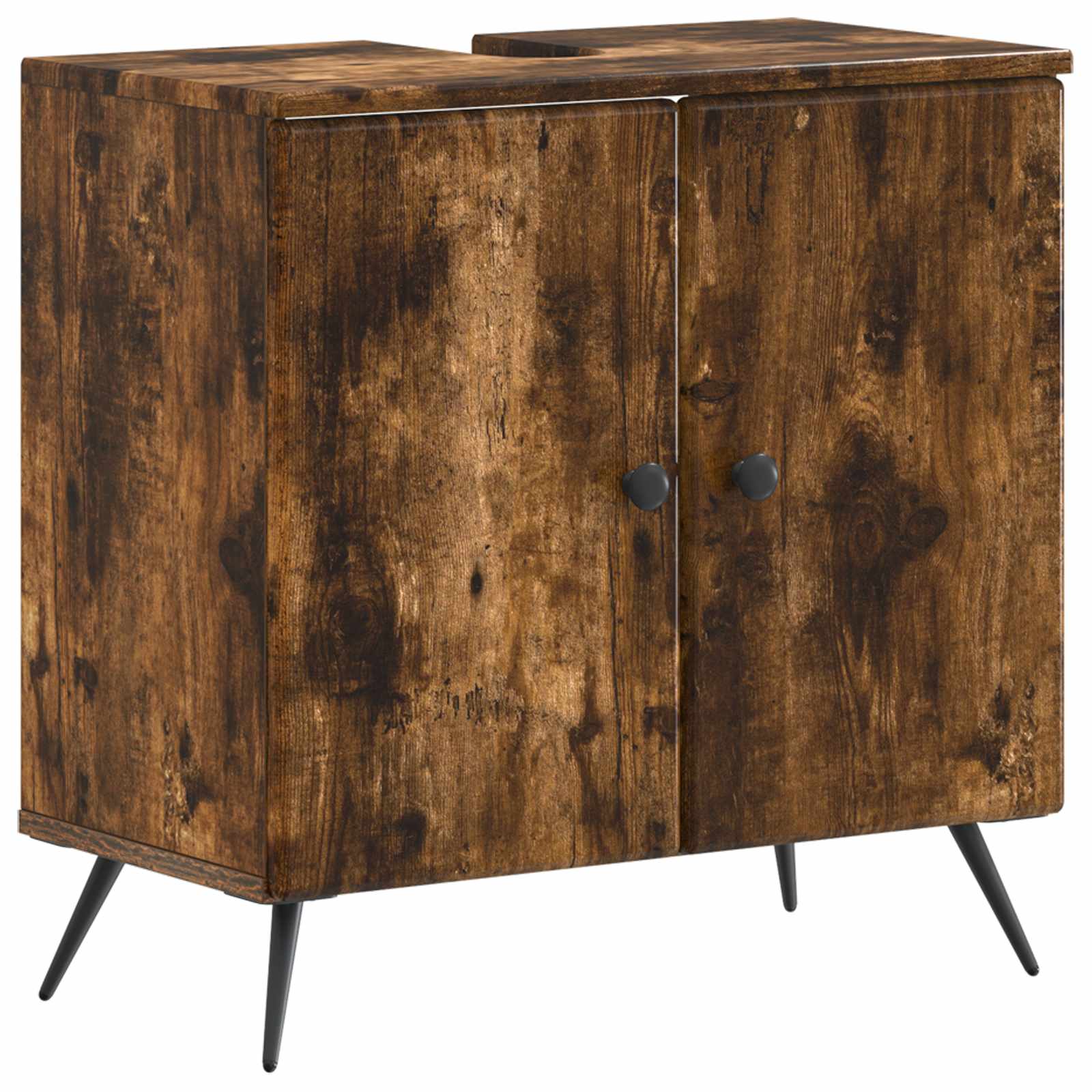 Badrumsskåp med handfat BREDA Rökt ek 59,5 x 31,5 x 59 cm