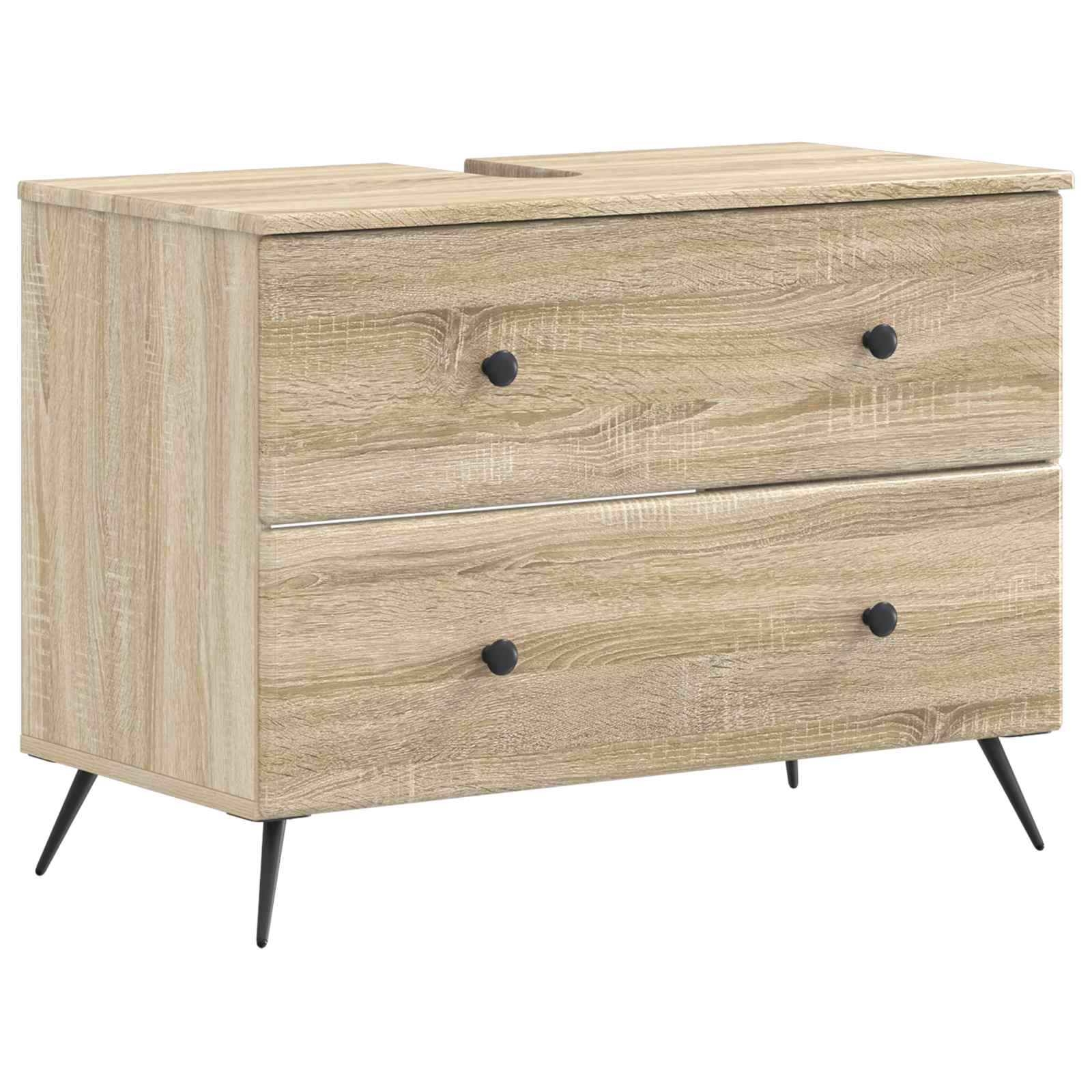 Badrumsskåp med handfat BREDA Sonoma-ek 82 x 41 x 59 cm