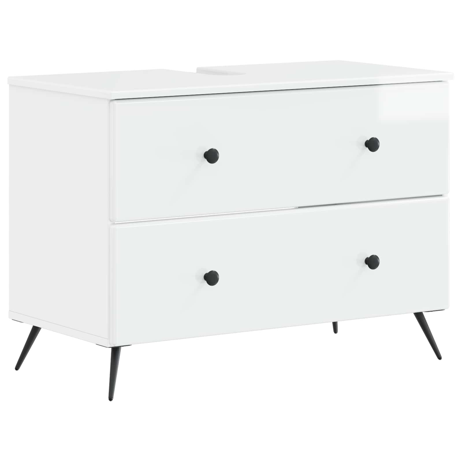 Badrumsskåp med handfat BREDA Vit högglans 82 x 41 x 59 cm