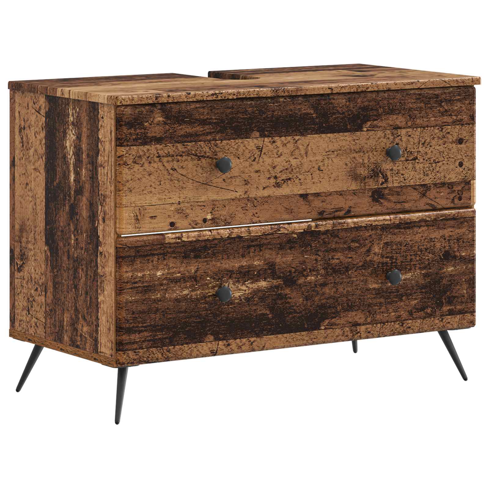Badrumsskåp med handfat BREDA Gammalt trä 82 x 41 x 59 cm