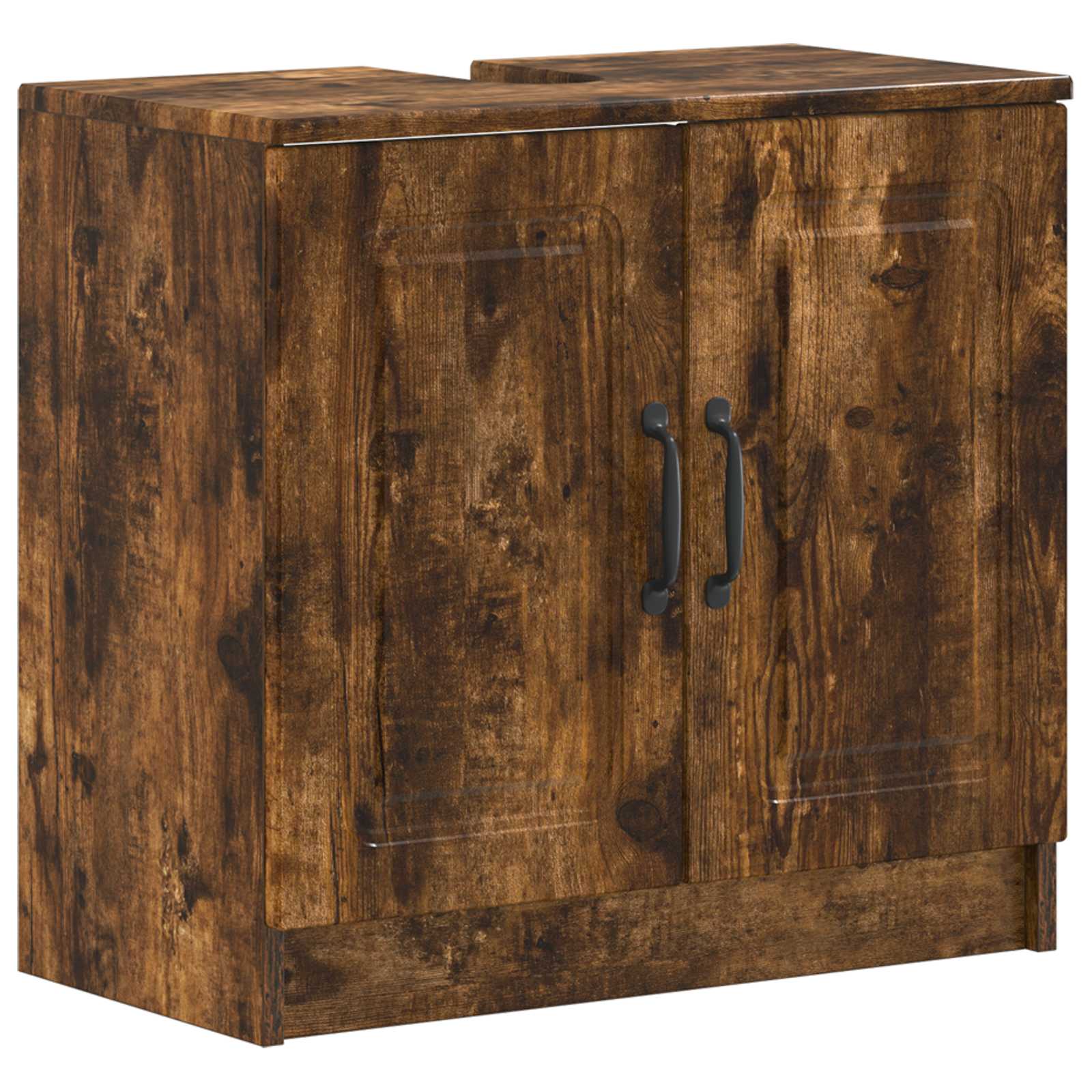 Badrumsskåp med handfat UTRECHT Rökt ek 59,5 x 31,5 x 59 cm
