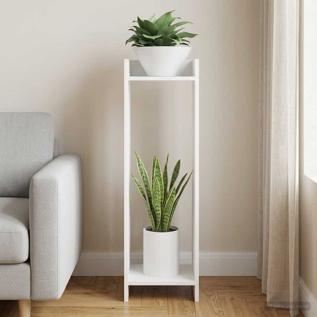Växtställ Vit 30 x 30 x 100 cm Konstruerat trä