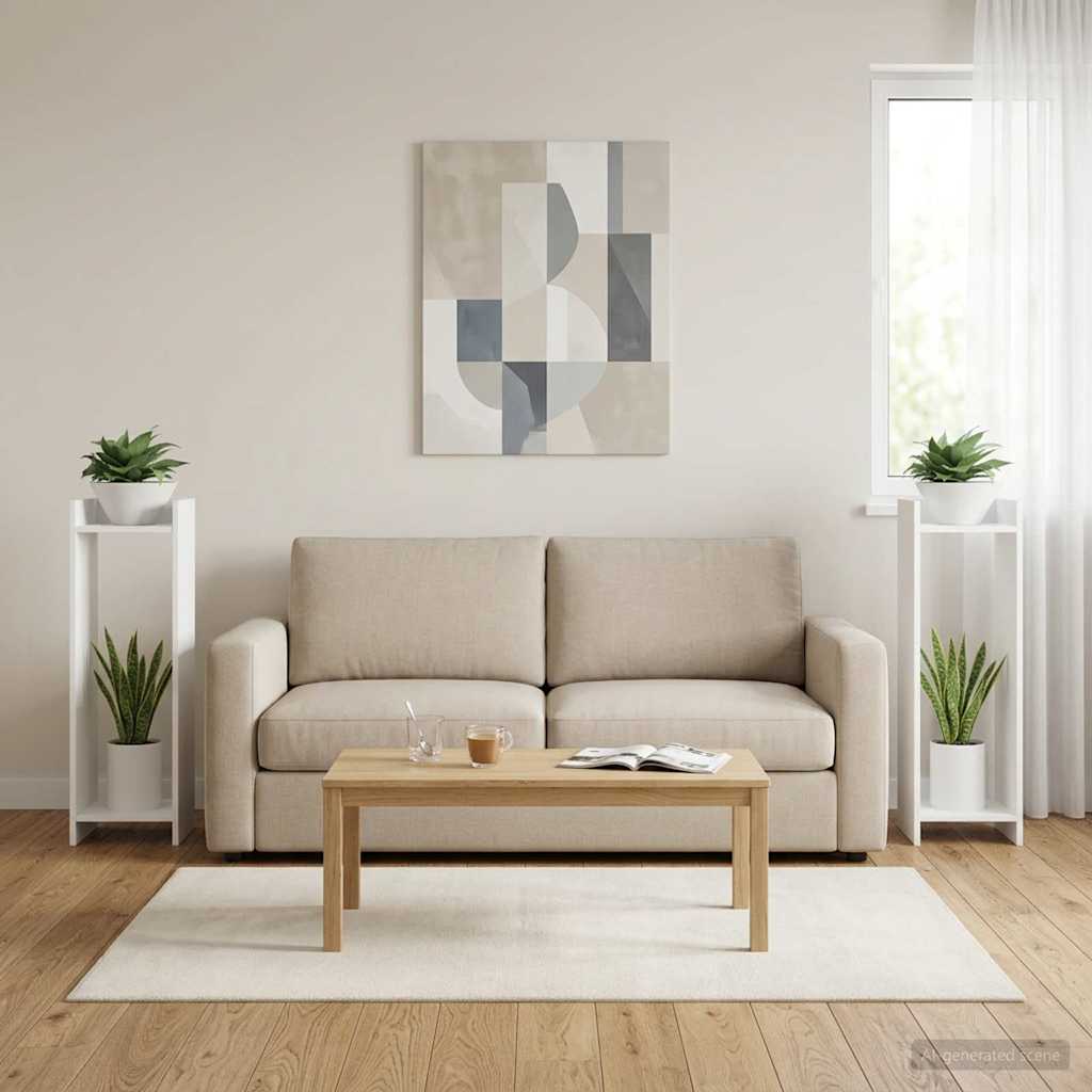Växtställ 2 st Vit 30 x 30 x 100 cm Konstruerat trä