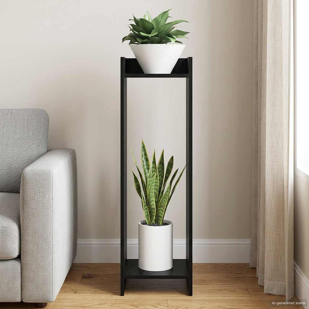Växtställ Svart ek 30 x 30 x 100 cm Konstruerat trä