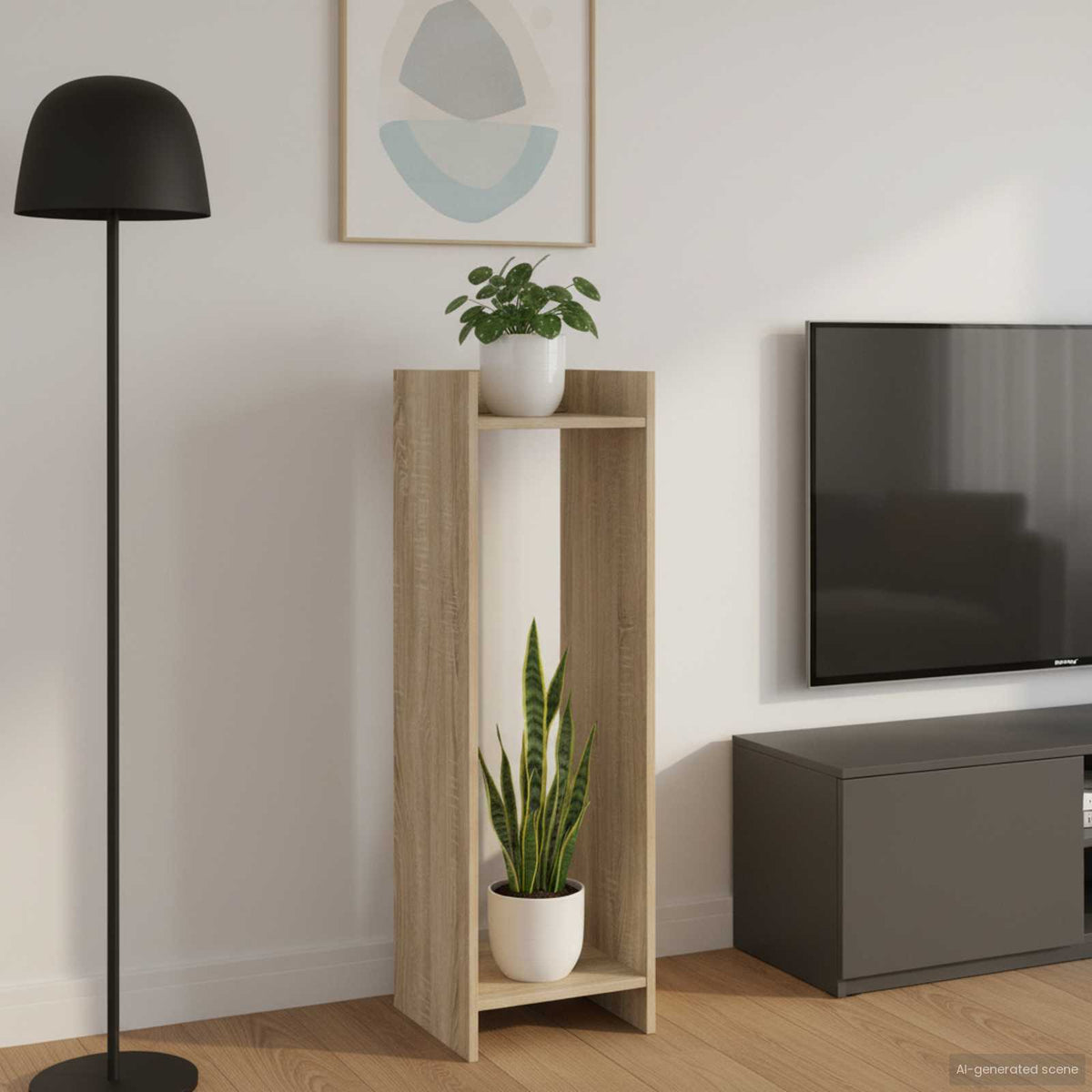 Växtställ Sonoma-ek 30 x 30 x 100 cm Konstruerat trä