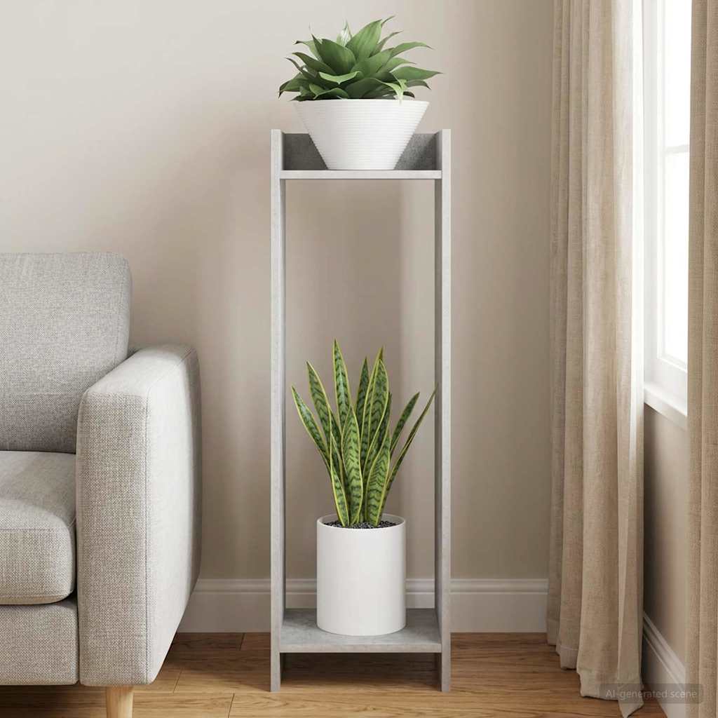 Växtställ Betonggrå 30 x 30 x 100 cm Konstruerat trä