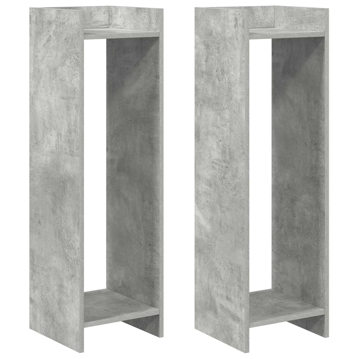 Växtställ 2 st Betonggrå 30 x 30 x 100 cm Konstruerat trä