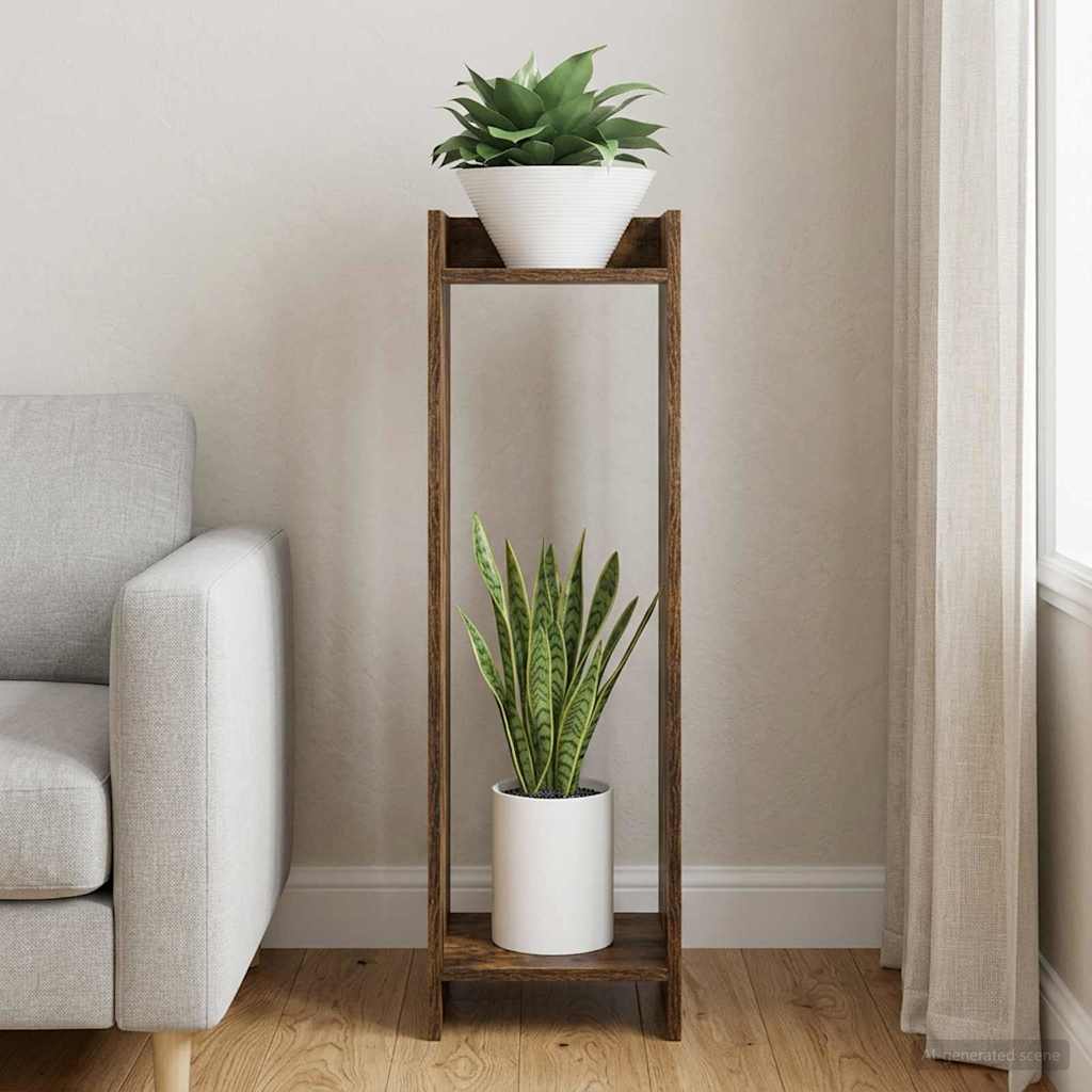 Växtställ Rökt ek 30 x 30 x 100 cm Konstruerat trä