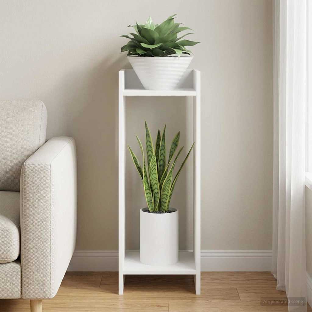 Växtställ Vit 30 x 30 x 80 cm Konstruerat trä