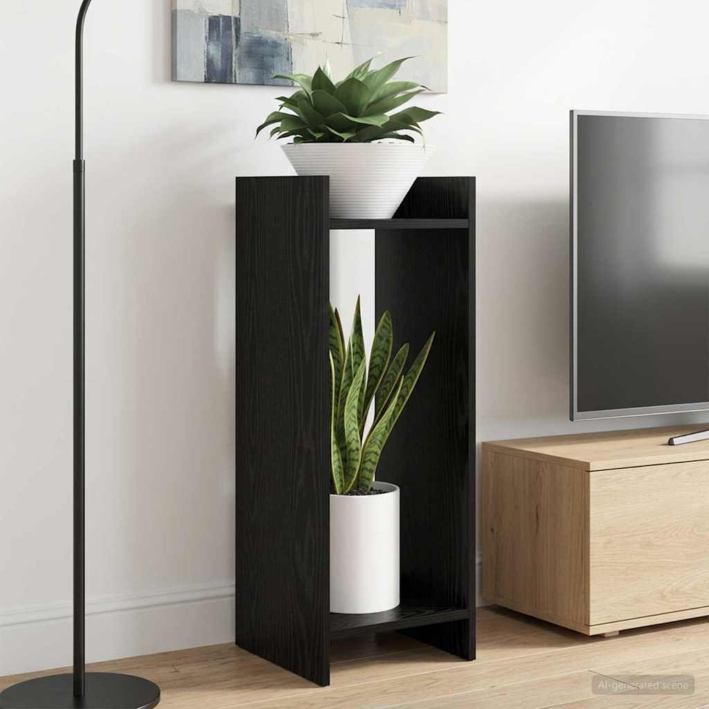 Växtställ Svart ek 30 x 30 x 80 cm Konstruerat trä