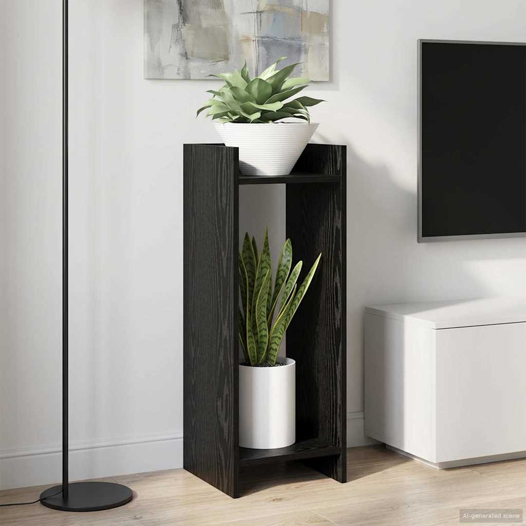 Växtställ 2 st Svart ek 30 x 30 x 80 cm Konstruerat trä