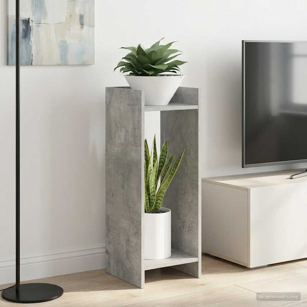 Växtställ 2 st Betonggrå 30 x 30 x 80 cm Konstruerat trä