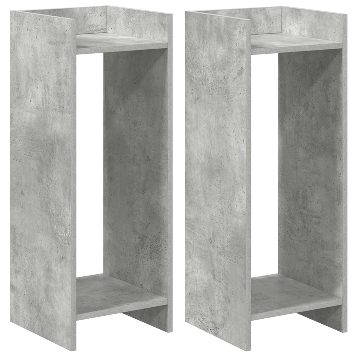 Växtställ 2 st Betonggrå 30 x 30 x 80 cm Konstruerat trä
