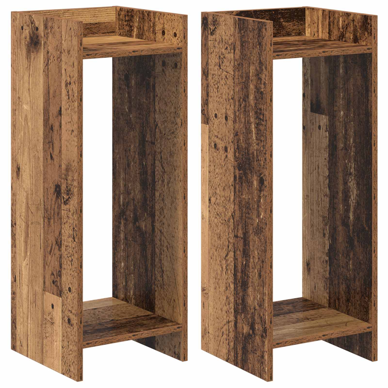 Växtställ 2 st Gammalt trä 30 x 30 x 80 cm Konstruerat trä
