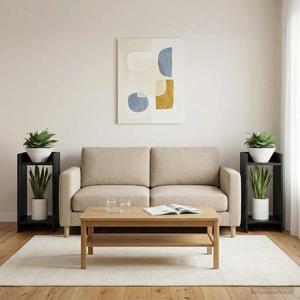 Växtställ Svart ek 30 x 30 x 60 cm Konstruerat trä