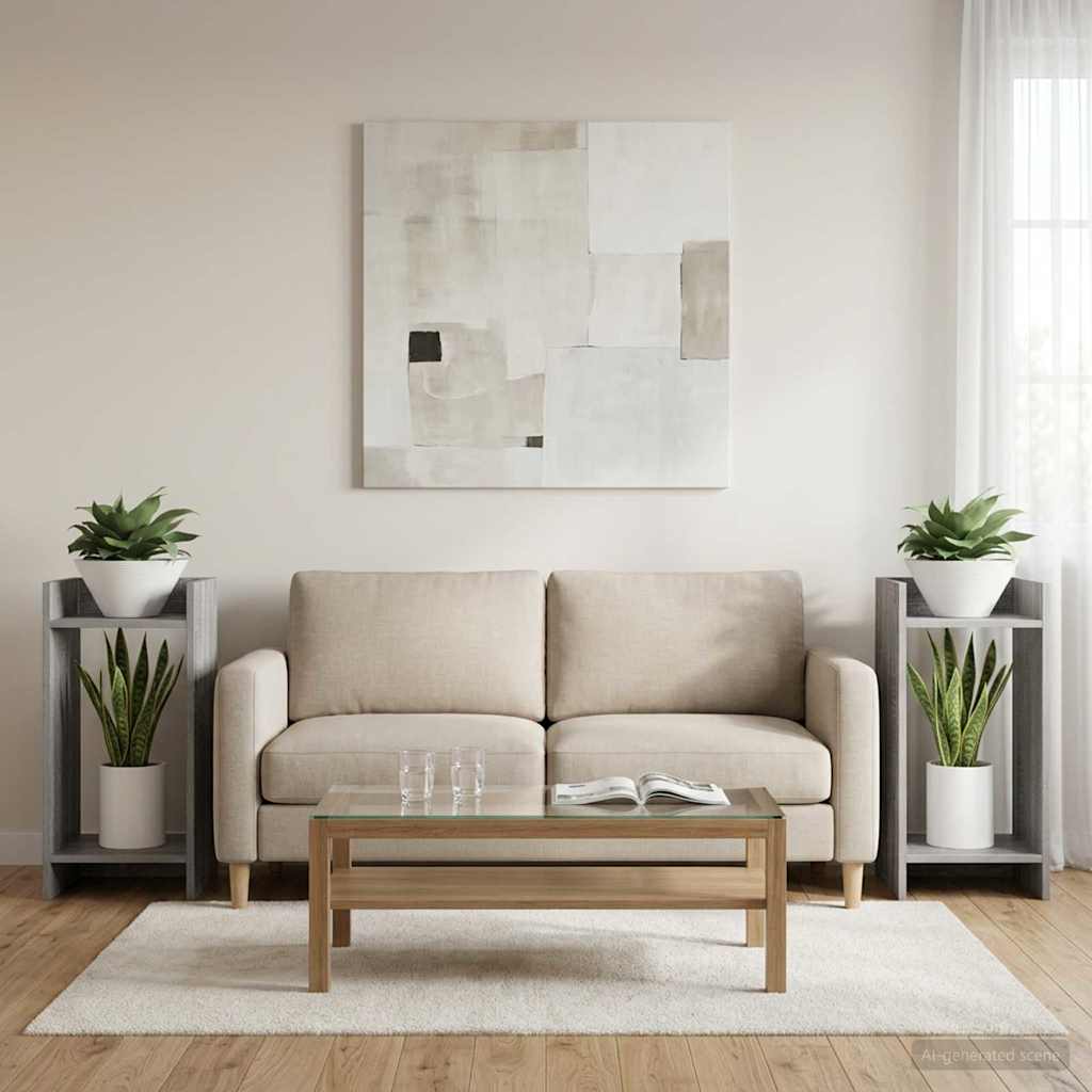 Växtställ 2 st Grå Sonoma 30 x 30 x 60 cm Konstruerat trä