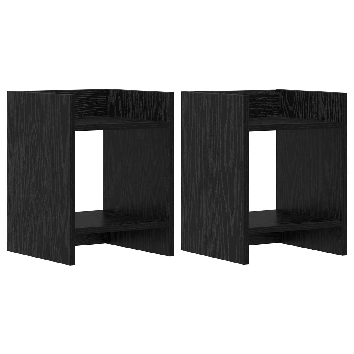 Växtställ 2 st Svart ek 30 x 30 x 40 cm Konstruerat trä