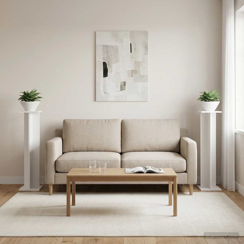 Växtställ 2 st Vit 25 x 25,5 x 100,5 cm Konstruerat trä