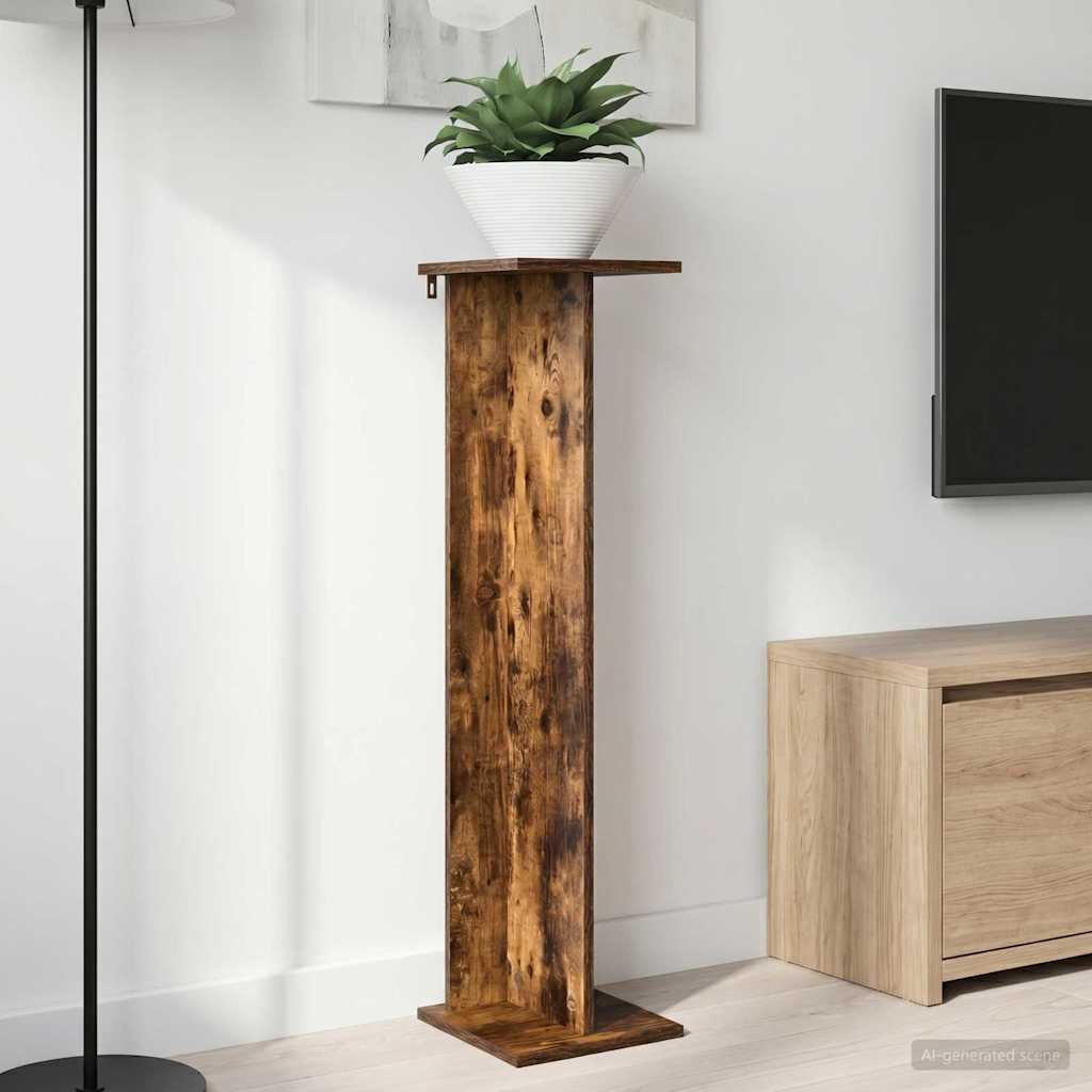 Växtställ 2 st Rökt ek 25 x 25,5 x 100,5 cm Konstruerat trä