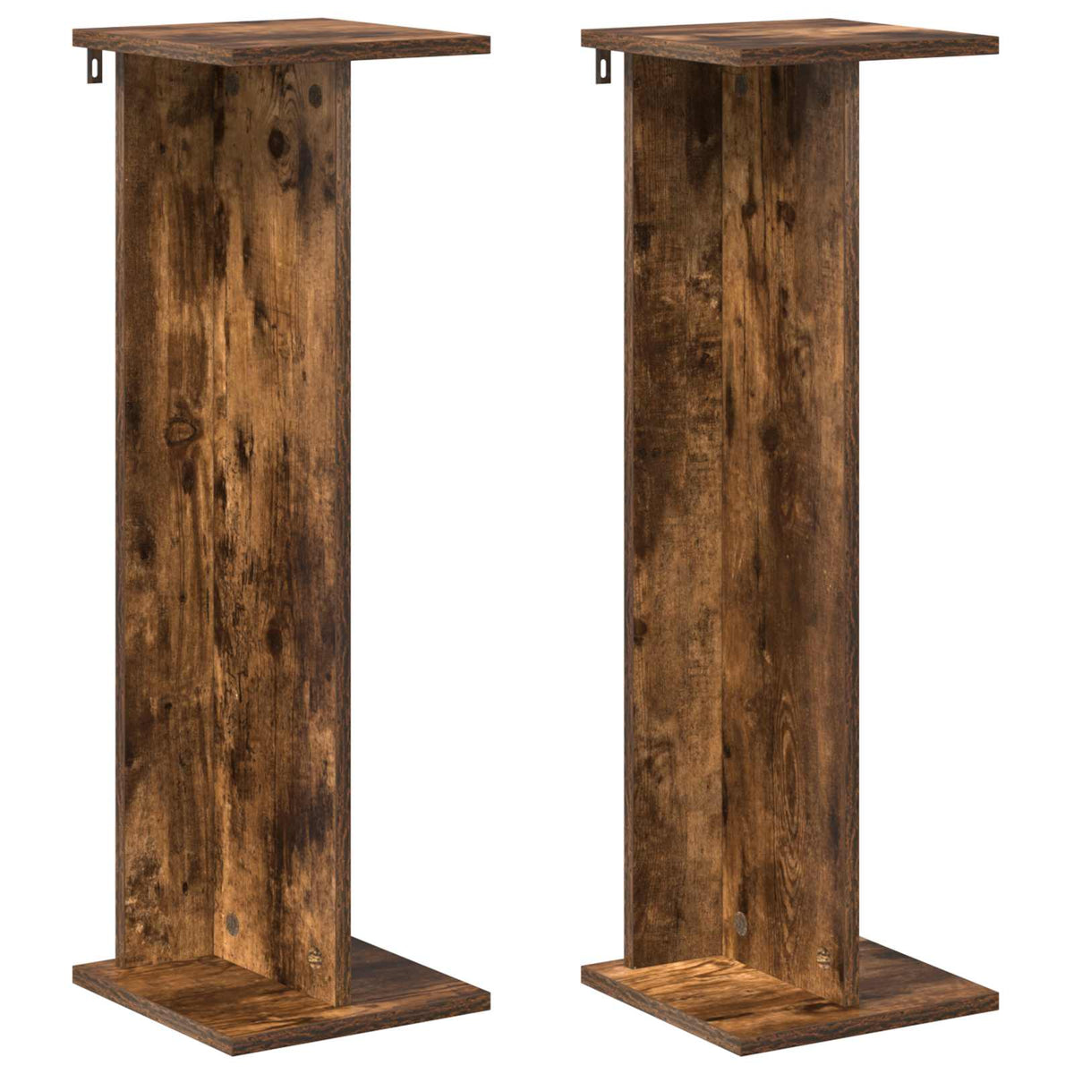 Växtställ 2 st Rökt ek 25 x 25,5 x 80,5 cm Konstruerat trä
