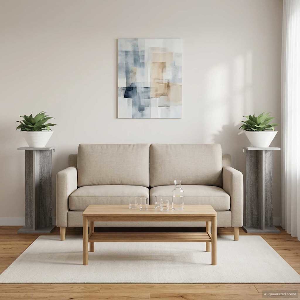Växtställ 2 st Grå Sonoma 25 x 25,5 x 60,5 cm Konstruerat trä