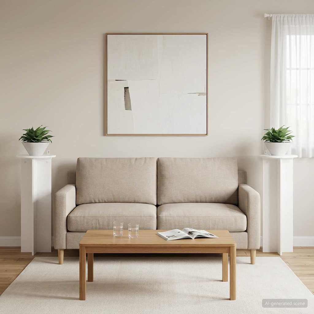 Växtställ 2 st Vit Ø40 x 100 cm Konstruerat trä