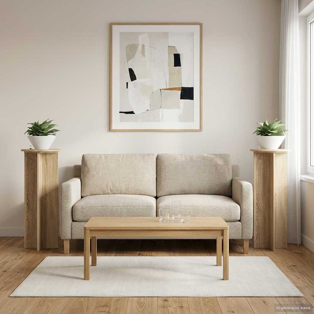 Växtställ 2 st Sonoma-ek Ø40 x 100 cm Konstruerat trä