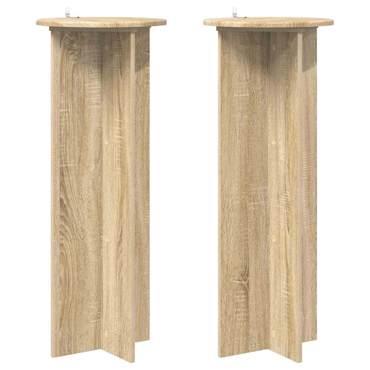 Växtställ 2 st Sonoma-ek Ø40 x 100 cm Konstruerat trä