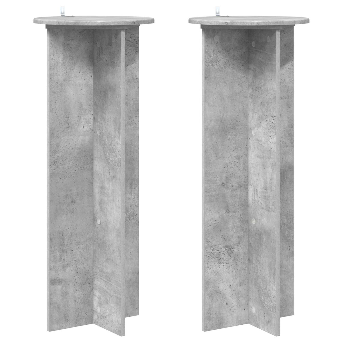 Växtställ 2 st Betonggrå Ø40 x 100 cm Konstruerat trä