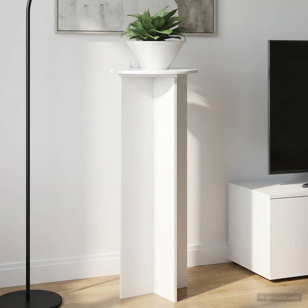 Växtställ 2 st Vit högglans Ø40 x 100 cm Konstruerat trä