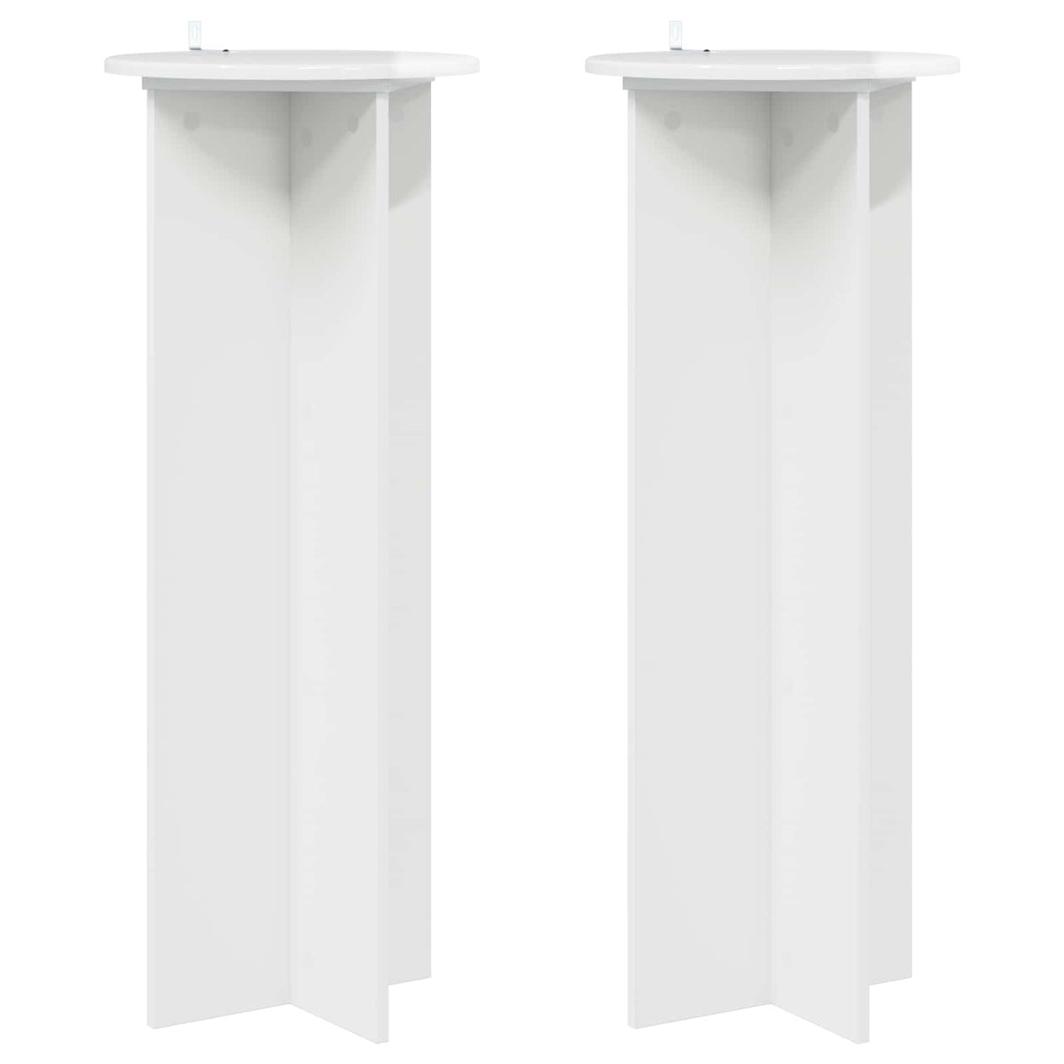 Växtställ 2 st Vit högglans Ø40 x 100 cm Konstruerat trä