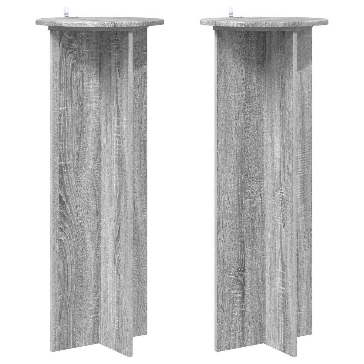 Växtställ 2 st Grå sonoma-ek Ø40 x 100 cm Konstruerat trä