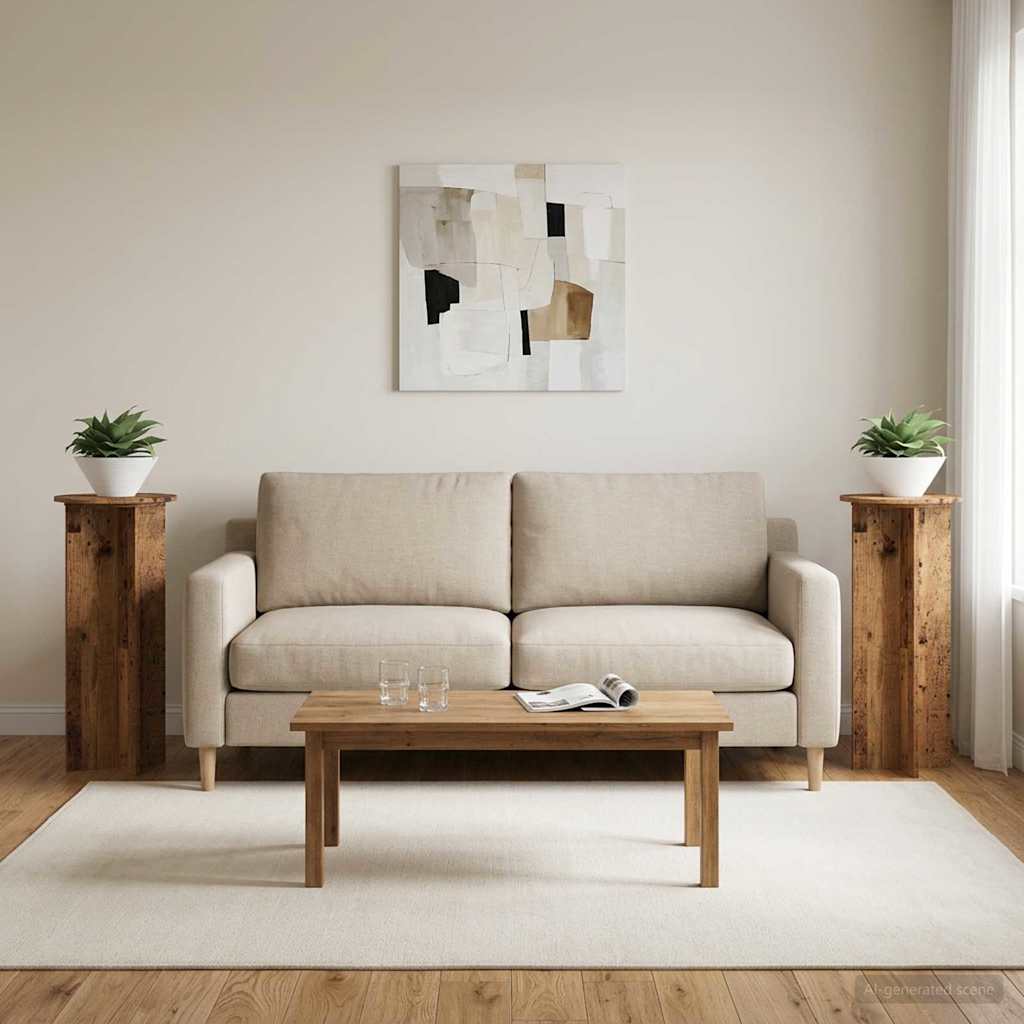 Växtställ 2 st Gammalt trä Ø40 x 100 cm Konstruerat trä