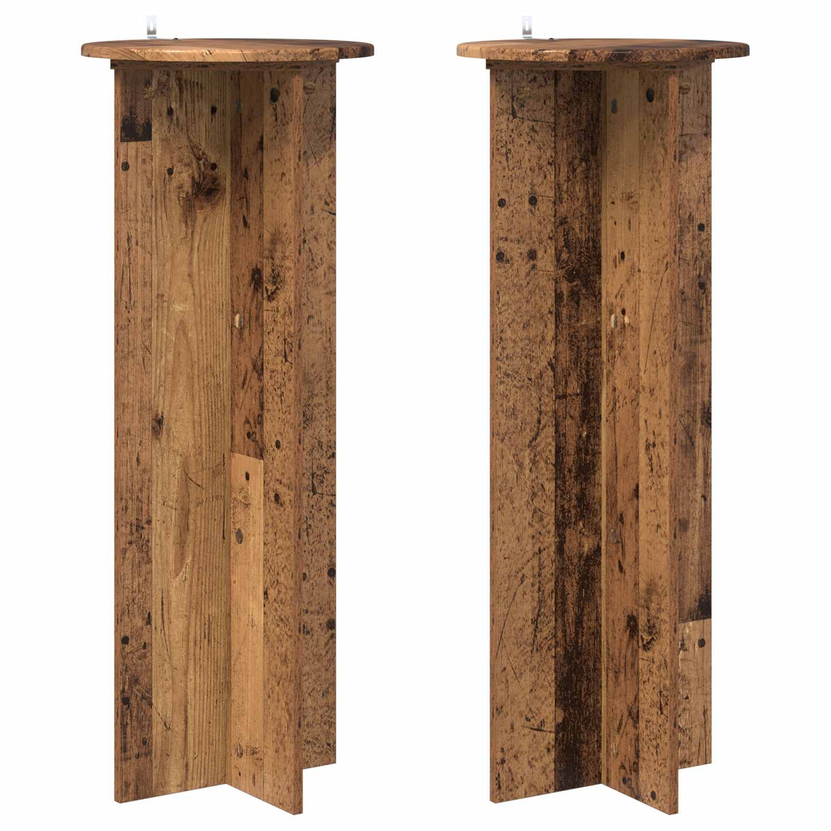 Växtställ 2 st Gammalt trä Ø40 x 100 cm Konstruerat trä